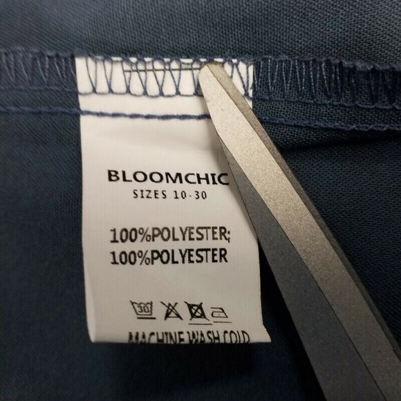 Bloomchic Stone Blue Raise Dot Mesh Patchwork Flounce Sleeve Blouse Women 26/4X - Picture 9 of 15